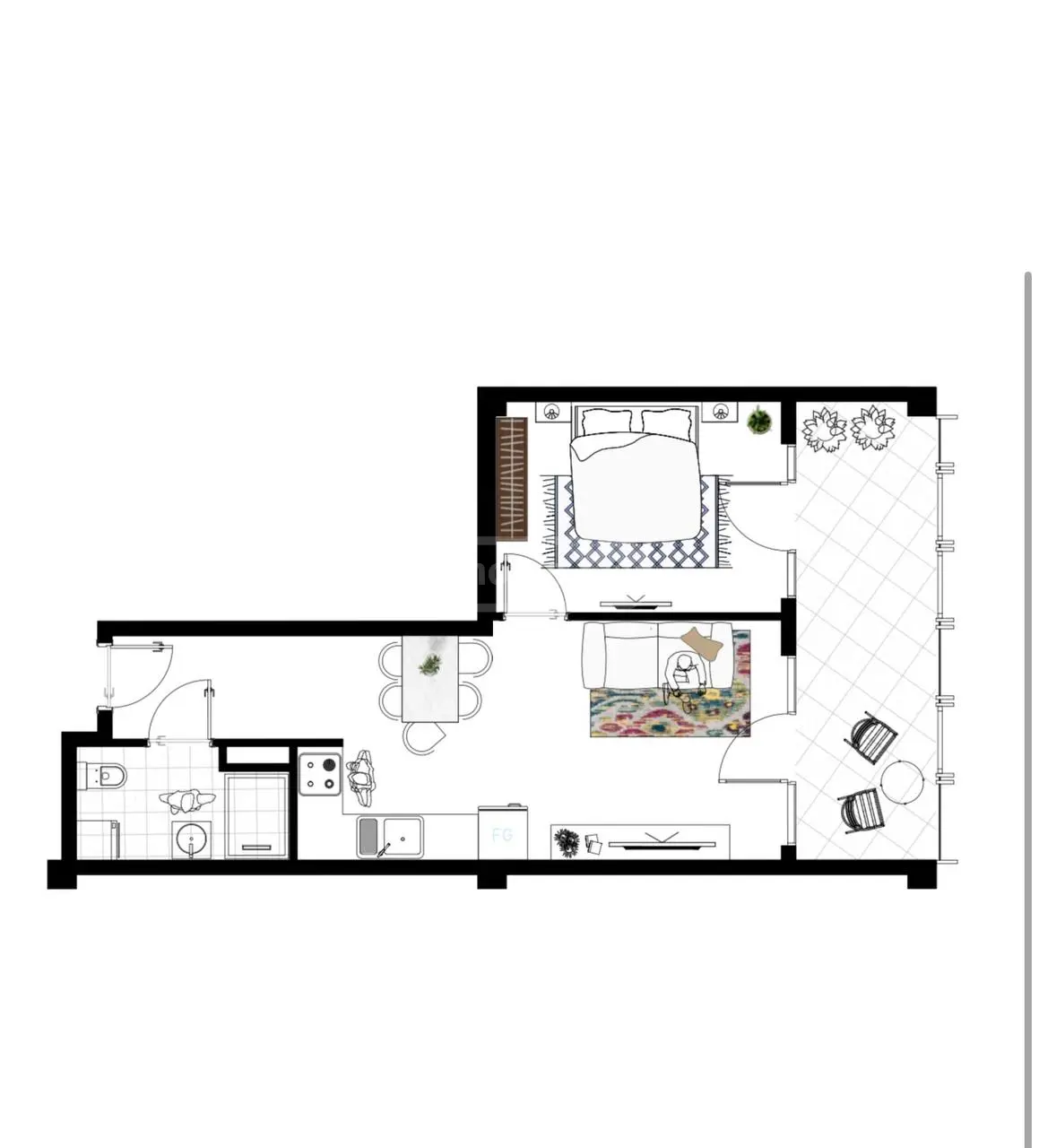 2 Room Flat For Sale view 5