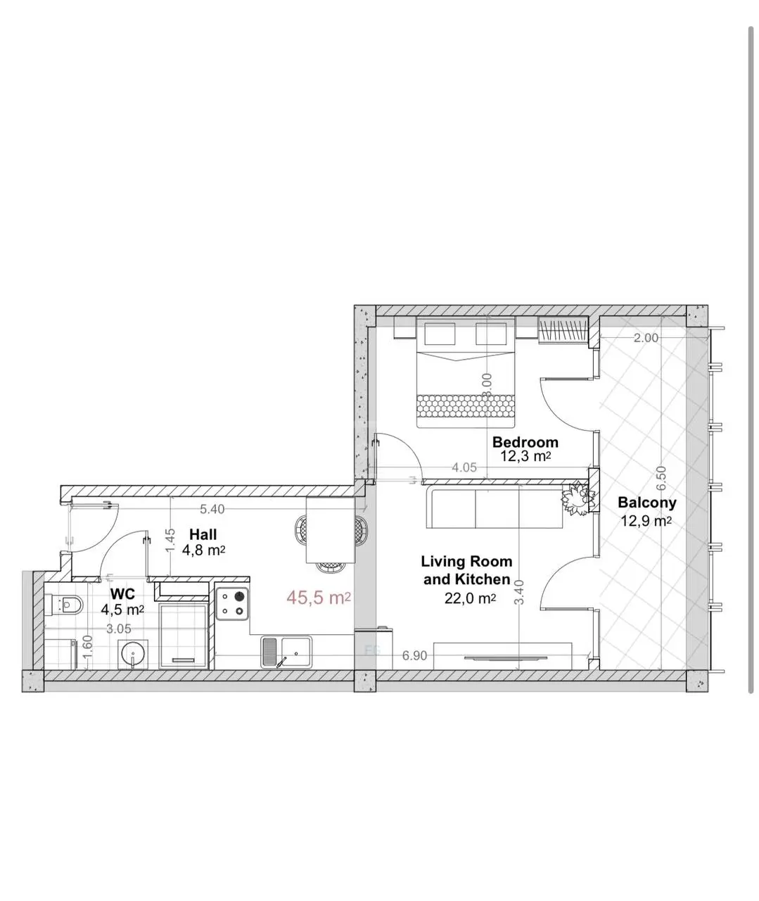 2 Room Flat For Sale view 6