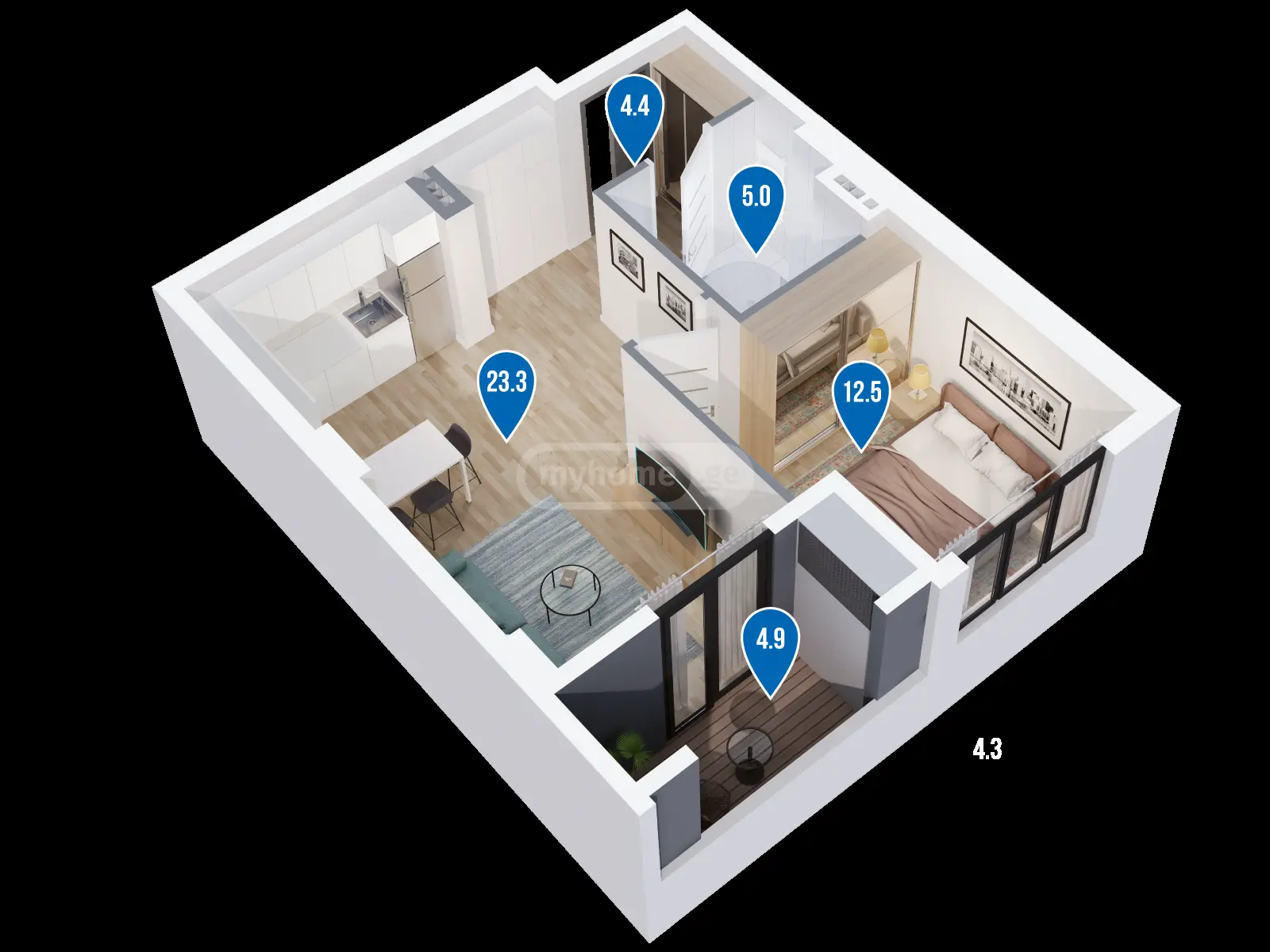 For Sale 2 Room Apartment view 2