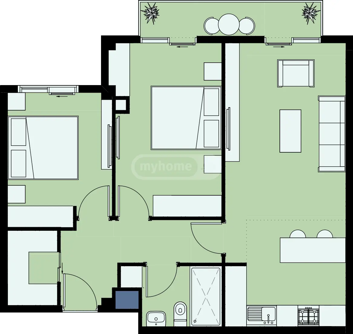 For Sale 3 Room Apartment Mtatsmindaze view 7