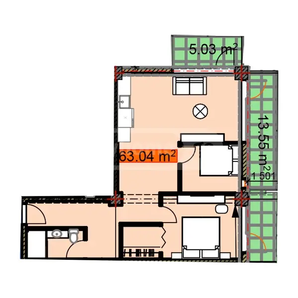 For Sale 3 Room Apartment Kutaisshi view 7