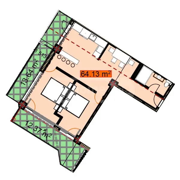 For Sale 4 Room Apartment Kutaisshi view 10