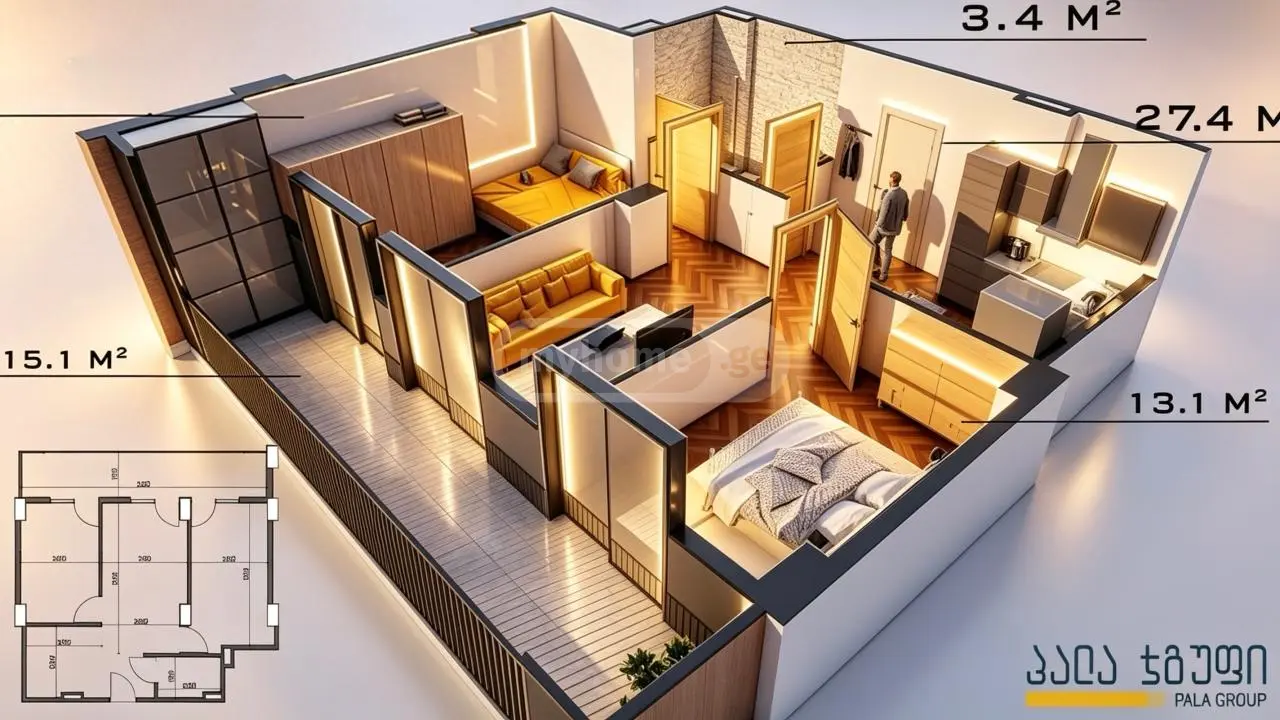 For Sale 2 Room Apartment Varketilshi view 3