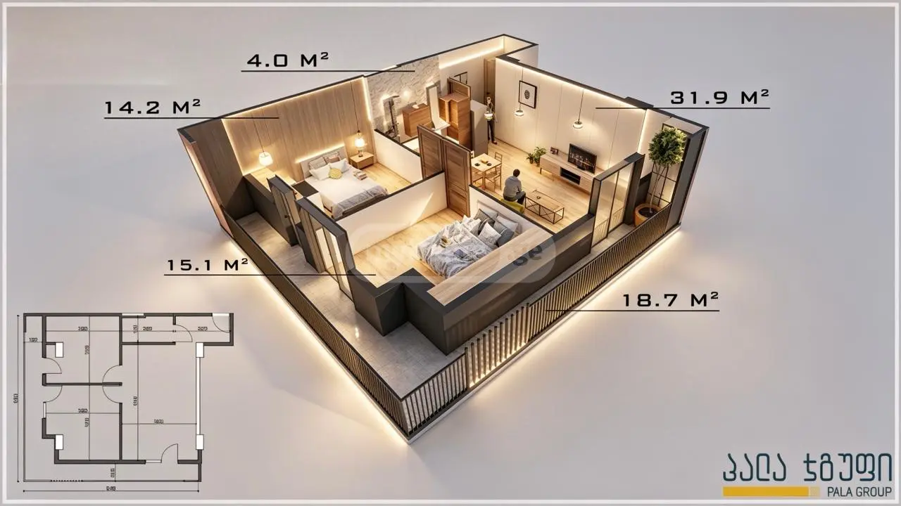 For Sale 2 Room Apartment Varketilshi view 15