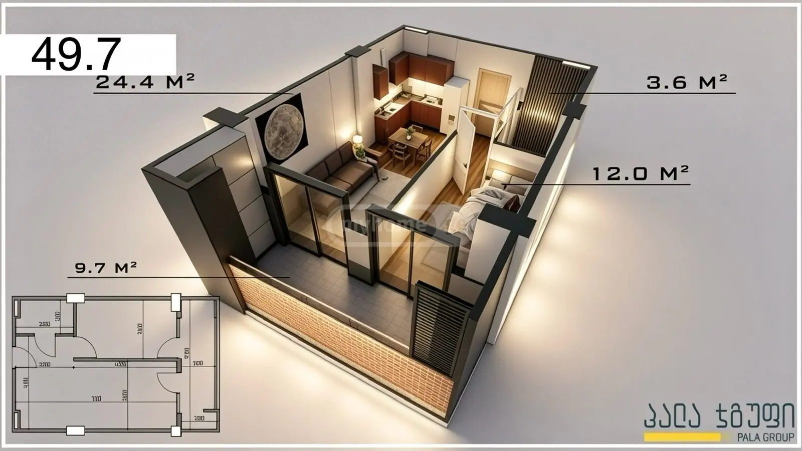 For Sale 2 Room Apartment Varketilshi view 5