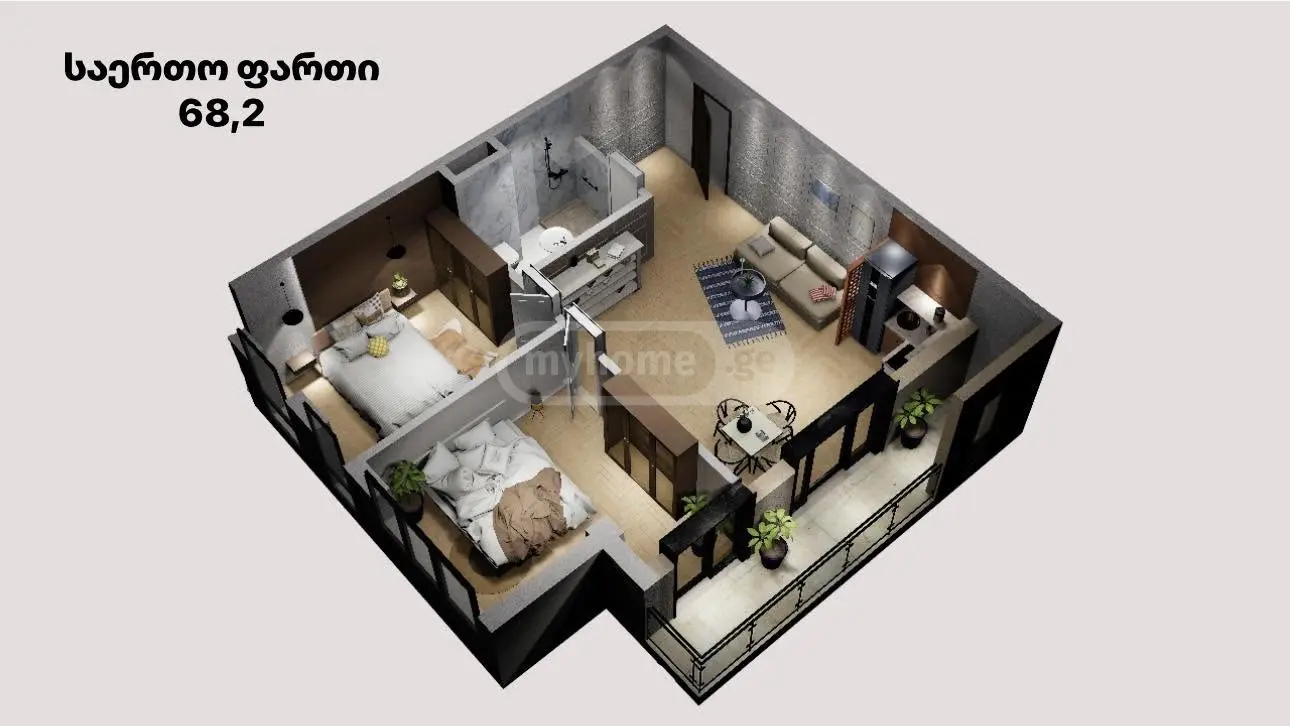 For Sale 3 Room Apartment Kutaisshi view 1