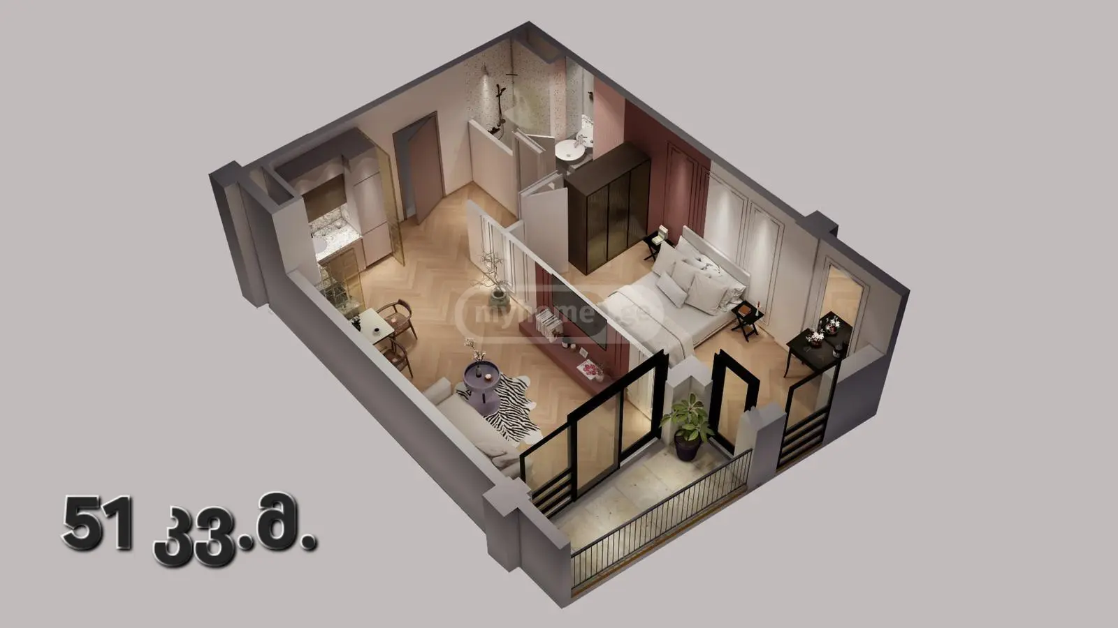 For Sale 2 Room Apartment Kutaisshi view 5