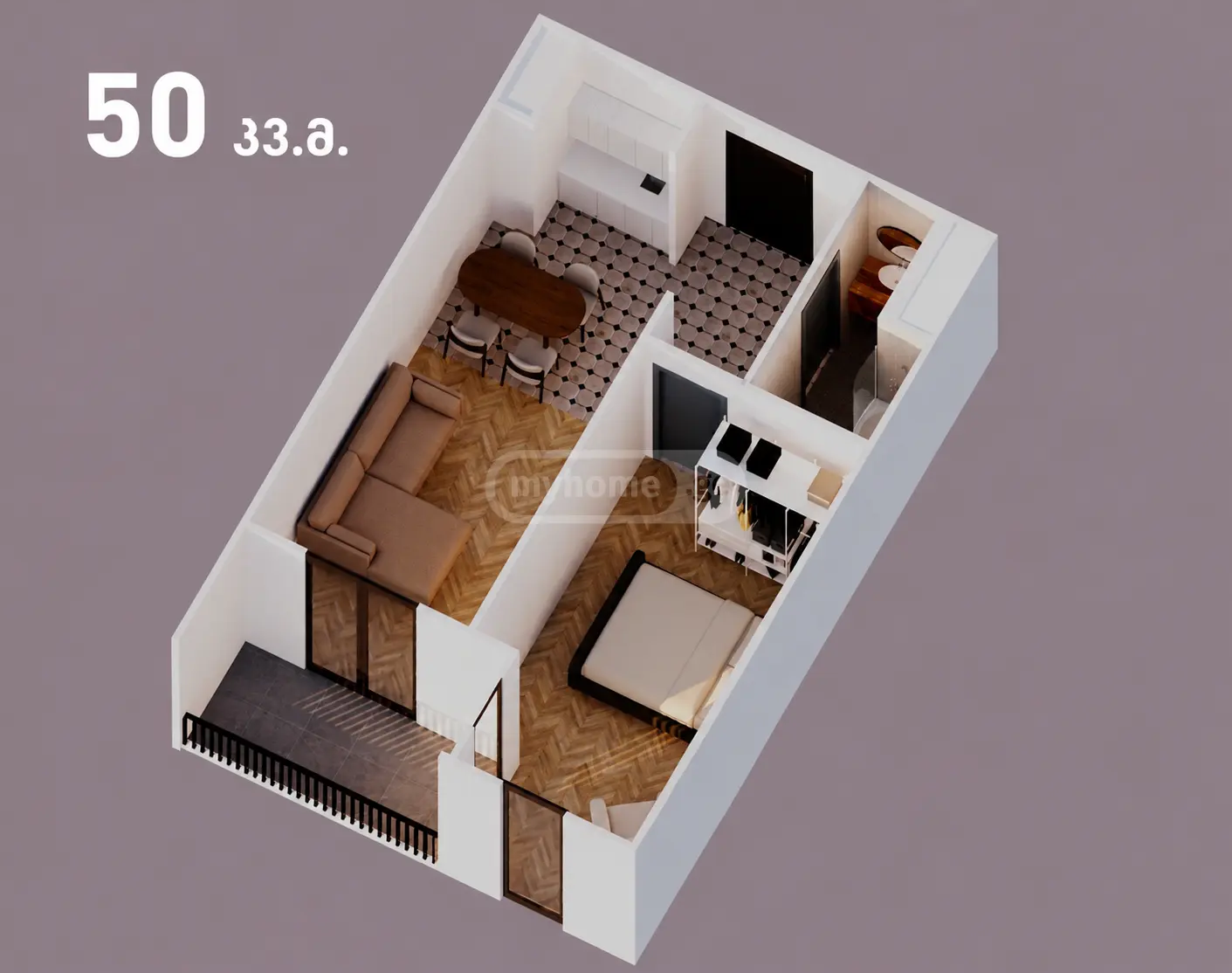 For Sale 2 Room Apartment Kutaisshi view 3