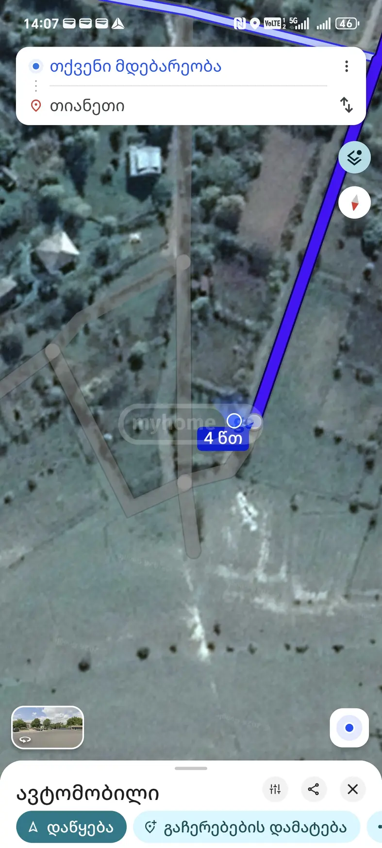 For Sale Sasoplo-Sameurneo Land Plot Tianetis Munitsipalitetshi view 5
