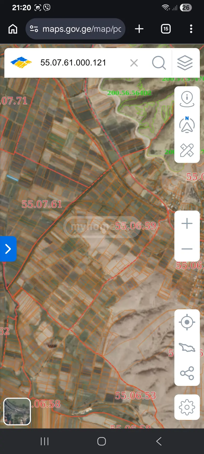 For Sale Sasoplo-Sameurneo Land Plot Sagarejos Munitsipalitetshi view 1