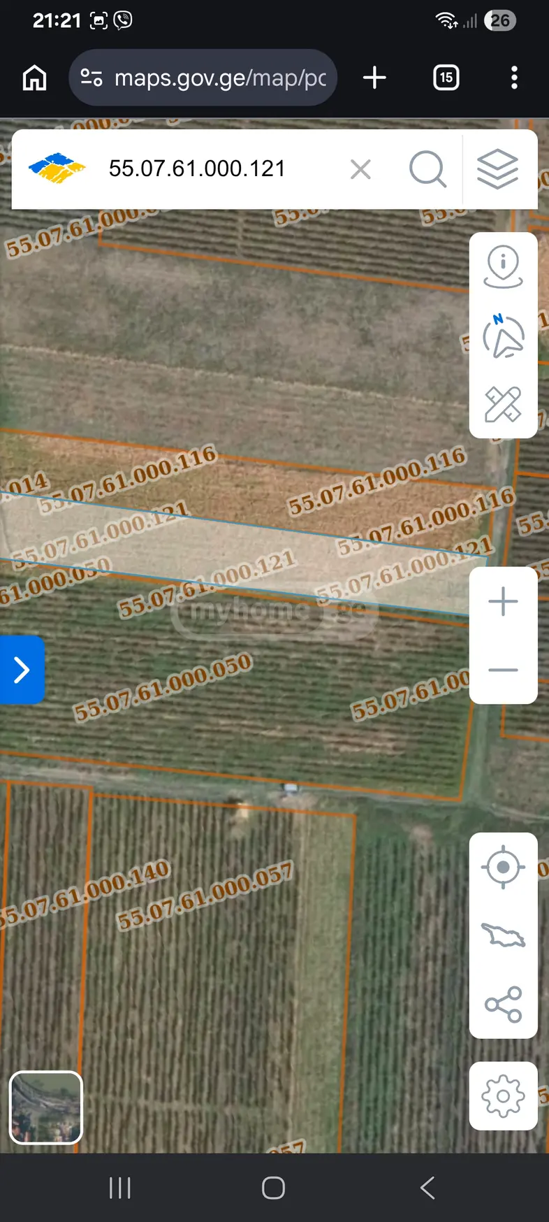 For Sale Sasoplo-Sameurneo Land Plot Sagarejos Munitsipalitetshi view 3