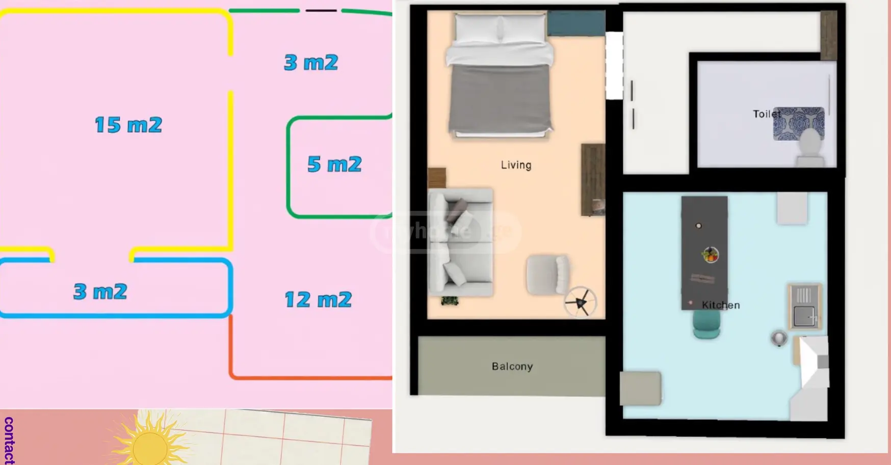 For Rent 2 Room Apartment view 13
