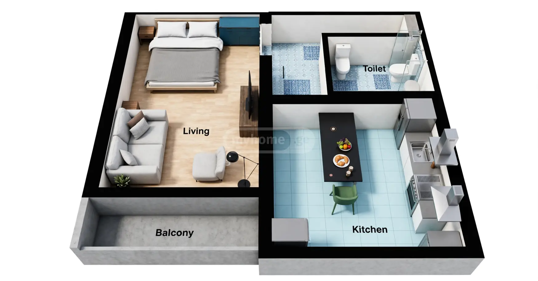 For Rent 2 Room Apartment view 2