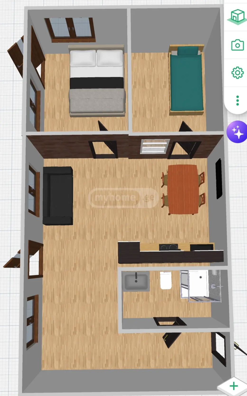 For Sale 2 Room Apartment Kutaisshi view 8