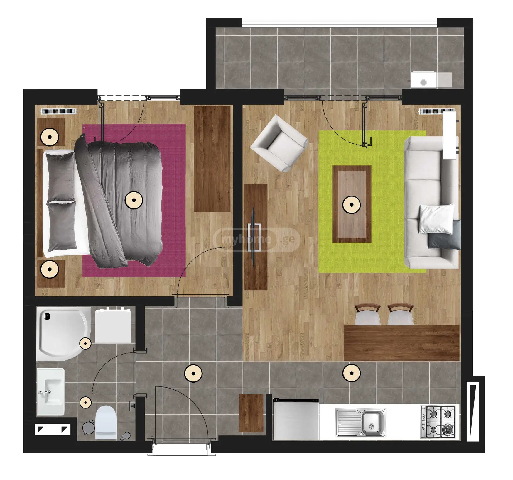 For Sale 2 Room Apartment Kutaisshi, 1 of 1
